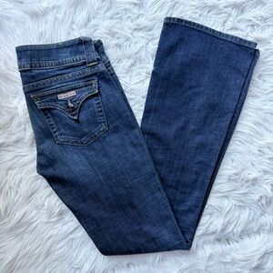Hudson Y2K Bootcut Flare Low Rise Dark Wash Flap Pocket Denim Jeans 27